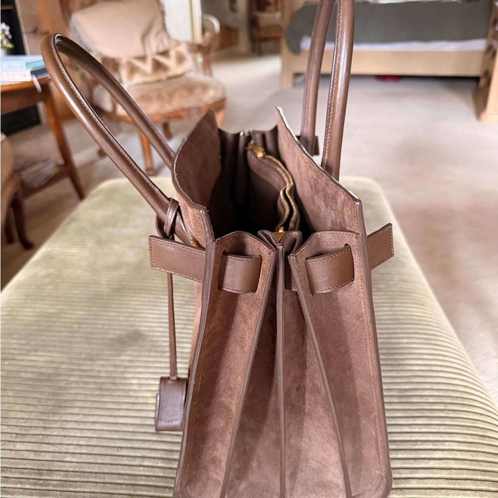 Saint Laurent Large Brown Suede Sac De Jour - Picture 5 of 16